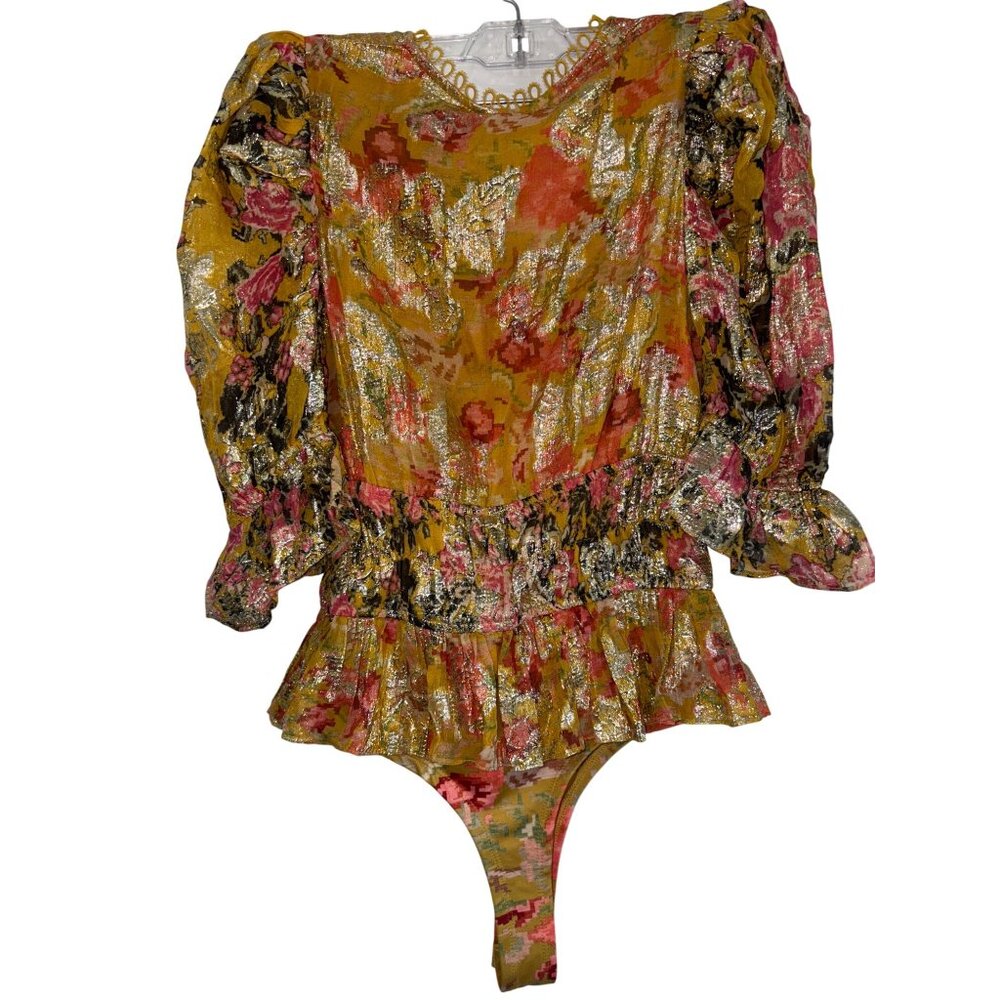 HEMANT AND NANDITA Nova Bodysuit in Mustard Multi… - image 8